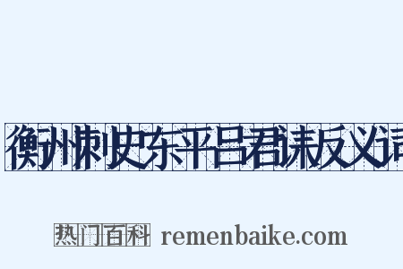 衡州刺史东平吕君诔反义词是什么意思的图片